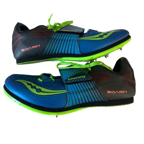 Saucony Soarin Je Track and Field Jumping Spikes in Blue and Slime Green Size 8 main image 8